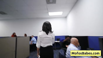Preview 2 of Classic Porn Father - Busty milf office slut gets facial cusmhot in her cubicle (Sasha Pearl,  Parker Ambrose)