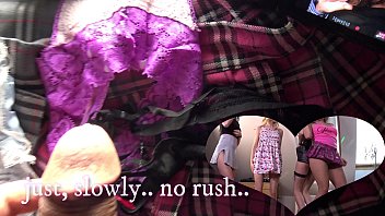 Preview 3 of Xxx18 Cute - This is how I cum thick like 3 Minutes long on their tiny thongs and skirts,  REALTIME