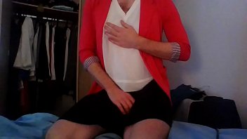Preview 2 of Pornmoi Com - Secretary crossdresser horny when back home