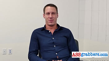 Preview 2 of Movie Fuck - Nerdy Ass grabber takes 2 bears in the office