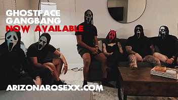 Preview 2 of Https Xxx - GHOSTFACE GANGBANG with Arizona Rose??Available Now??8 Horny (and aggressive) Ghostfaces,  1 VERY excited Hot...
