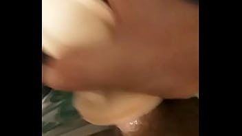 Preview 1 of Younger Sister Downblouse - getting Cock sucked by Pussy toy