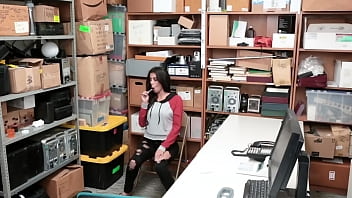 Preview 1 of Dwnlod Sex Vidos - Amateur teen shoplifter gets talked down