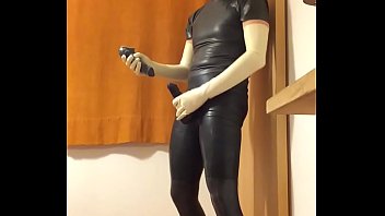 Preview 1 of Old Age Gay Sex Videos - Wearing DOUBLE dick latex sheat