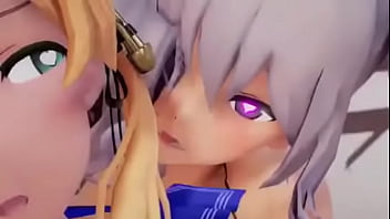 Preview 2 of Amput Cewek Tidur - ふたなりプリンツ.オイゲンが鹿島姉さんの手コキテクニックでイグ！