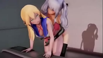 Preview 1 of Amput Cewek Tidur - ふたなりプリンツ.オイゲンが鹿島姉さんの手コキテクニックでイグ！