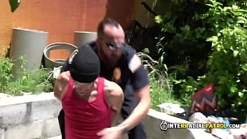 Preview 1 of Sister On Stepsister - Horny gay officers make suspect take their cocks in an alley