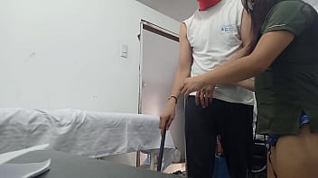 Preview 2 of Aiko Cleaning - A very feminine doctor masturbates in front of a patient while providing medical care.