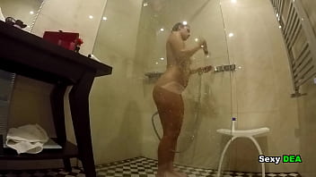 Preview 3 of Mom And San Sxs Hindi Video - Steamy Shower Action with Goddess SexyDea Post-Passionate Pounding