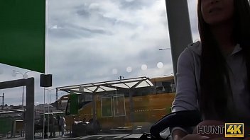 Preview 1 of Collage Big Tatis - HUNT4K. Pickup at bus station works and angelface does dirty job