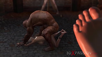 Preview 4 of Fucky My Wife - Beast man fucks hard a sweet girl in the dungeon