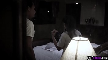 Preview 3 of Blanche Bradburry Danny - Teen stepsister Gia Paige caught by stepbro while having sex with her boyfriend.She was blackmalied and decided to fuck with him to keep her secret.
