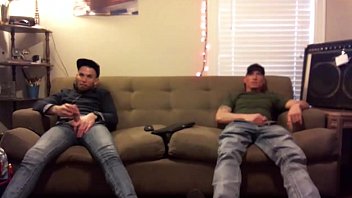 Preview 2 of Slut Crem - Had a couple &quot_straight&quot_ guys stay at the place,  got them to jerk off. I filmed without them knowing