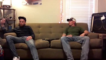Preview 1 of Slut Crem - Had a couple &quot_straight&quot_ guys stay at the place,  got them to jerk off. I filmed without them knowing