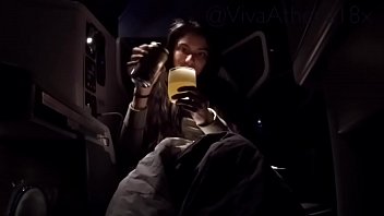 Preview 1 of Latin S - PETITE TEEN MASTURBATES ON PLANE