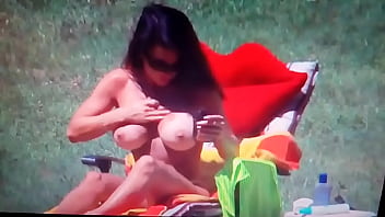 Preview 3 of Sunny Leone Yoga Sex Bp - Topless sunbathing neighbor widowed milf