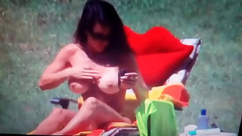 Preview 1 of Sunny Leone Yoga Sex Bp - Topless sunbathing neighbor widowed milf