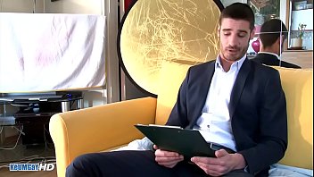 Preview 1 of Swinger Hotel Piss - straight str8 Salesman in suit trousers gets wanked his huge cock by a guy