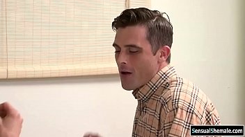 Preview 1 of Gaggring Femeneno - Horny latina TS fucks guy tight wet ass