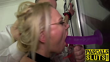 Preview 1 of Xxnx Oil Oil - Dominated Elizabeth Romanova dildo gag and banging