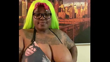 Preview 2 of Www Hotxxx Com - Purple Bun Lime Green Hair And My Bikini Halloween Is Coming!