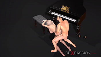 Preview 4 of Big Leg American Stepmom - The guy in skull mask fucks a young female pianist