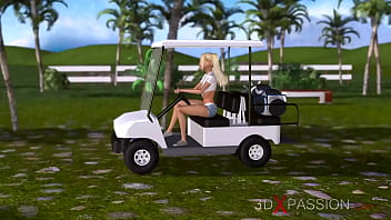 Preview 1 of Mame Futute - Black guy fucking a hot female golfer in the forest