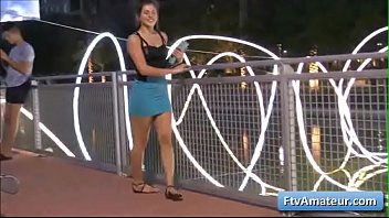 Preview 2 of Yua Aidfa - Busty sexy teen Fiona walking naked near a night club