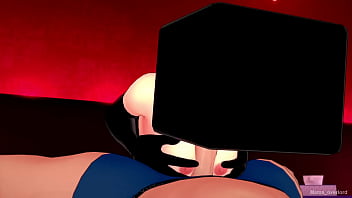 Preview 3 of Charlotte Very Ey2hot Xxx Vifeo - La novia esta muy caliente viste medias de red y mascara de enderman lista para follar antes de dormir (hentai 3D) (minecraft)