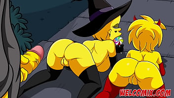 Preview 4 of Laura Megan - Special Halloween Night! Simpsons Porn! Simptoons!