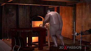 Preview 3 of Mewatiporn Vrdeo - Fat maniac fucks a beautiful blonde in the basement