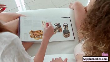 Preview 1 of Bruce Cock - Natural sapphix lesbian teens Arina Rite,  Elle Rose make out tender on the sofa
