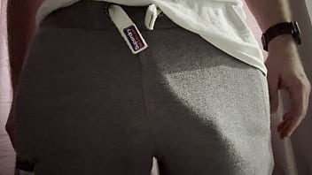 Preview 1 of Cleaning Abgirl - Mr Big Dick UK wears the famous grey sweats and pulls out his big white cock