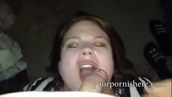 Preview 3 of Leather Jacket Fuck Old Man - Cute Chubby Girl Loves Warm Cum On Her Face