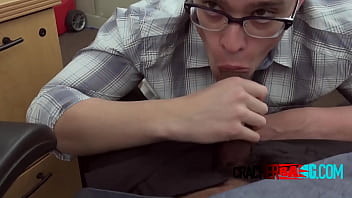 Preview 2 of Dirty Meth Users Fuck - Nerdy guy deep throats horny casting directors big black cock