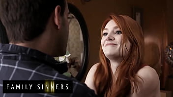 Preview 1 of Focus Sex Indian Bhabi - FAMILY SINNERS - Lacy Lennon Sucks Her Stepbrother&#039_s Cock,  Then Begs Him To Cum All Over Her Perfect Face