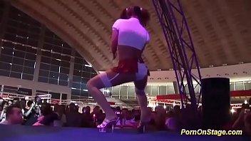 Preview 1 of Son Fuck Brandi Love - sexy lesbian s on public show stage