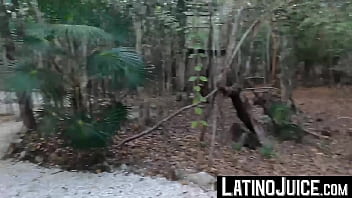 Preview 1 of Pron Xnxx Video - LatinoJuice.com - Marco &amp_ Lucca &amp_ Ragel - Latino homo Marco fucked by straight jock Ragel in the woods