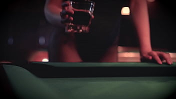 Preview 2 of Ffm Student Party Seks - Curvy Petite Ebony Teases on Pool Table