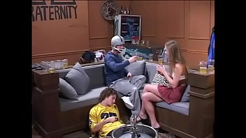 Preview 1 of Sex Vip Grile - Horny chick gets banged hard on couch by two guys