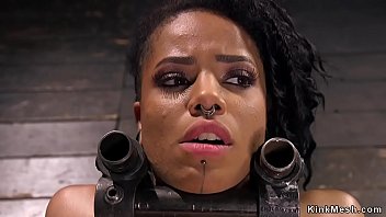 Preview 3 of Xxx Nani Video - Hanged for legs ebony gets caned