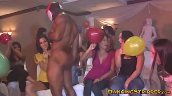 Preview 3 of Amerika Gals Video Sxa - Masked stripper receives blowjobs from naughty bachelorettes