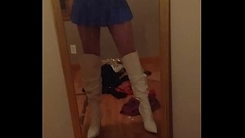 Preview 1 of Japanese Bbw Sex Uncensored - Blue mini skirt tease