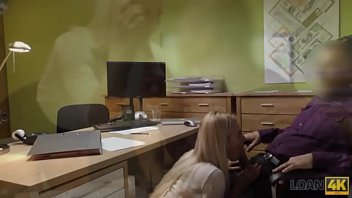 Preview 3 of Alura Jenson Vs Black - LOAN4K. Agent drills mouth,  pussy,  and asshole of blonde in office