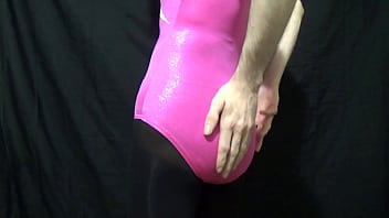Preview 1 of Kakak Dan Adik Ipar Melayu - Guy in Pink Leotard Panties and Pantyhose Masturbation