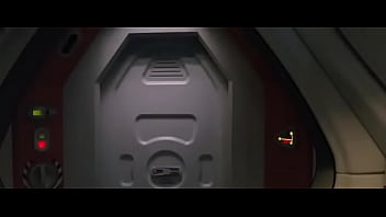 Preview 3 of Two Girls One Bo Sex - Carrie Anne Moss shower scene in red planet
