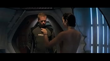 Preview 4 of Two Girls One Bo Sex - Carrie Anne Moss shower scene in red planet