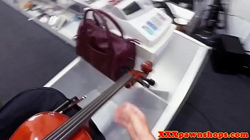 Preview 1 of Doll Bevy - Pawnshop musician deepthroating in the shop