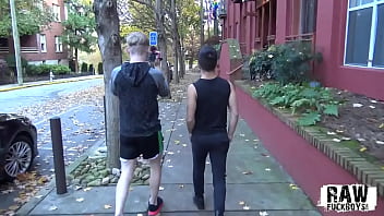 Preview 1 of Ich Trink Dich Aus - Hairy gay sucked off before eating muscular jock cum on roommates film
