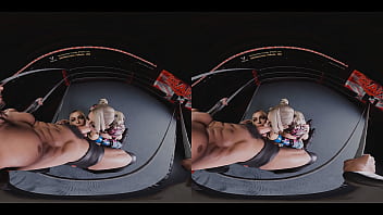 Preview 2 of Xnxxx Com Vn - Spitroast Double Blowjob with Alexa Bliss dirty talking and using strapless strapon on Liv morgan (WWE 3D CGI render parody)